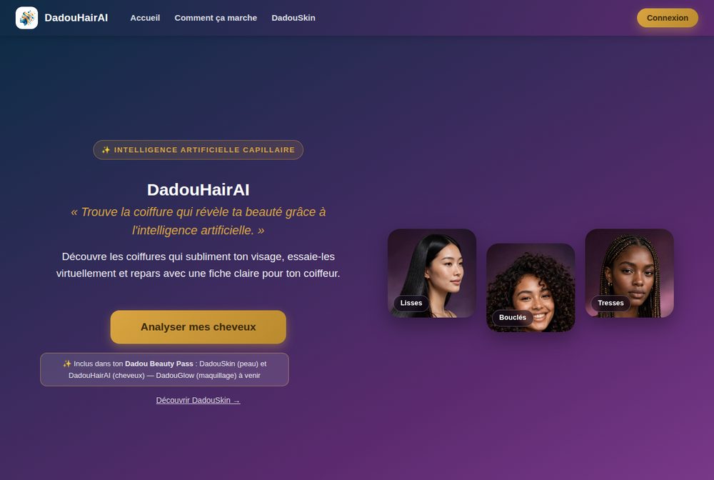 DadouHairAI — capture d’écran réelle