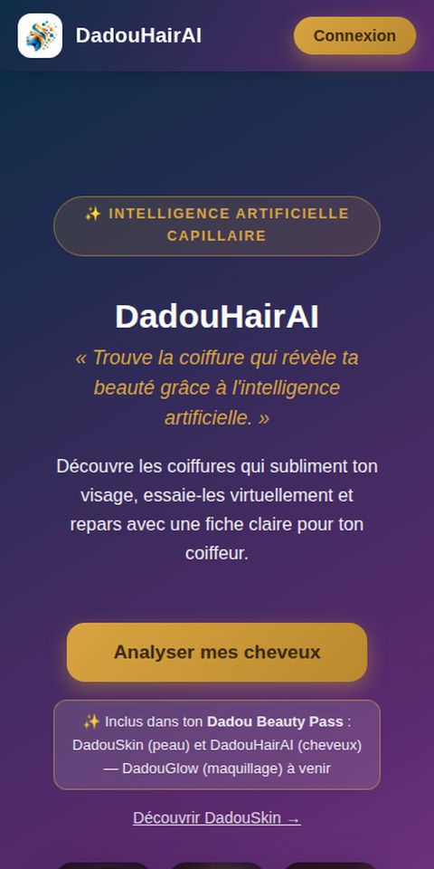 DadouHairAI — capture mobile réelle